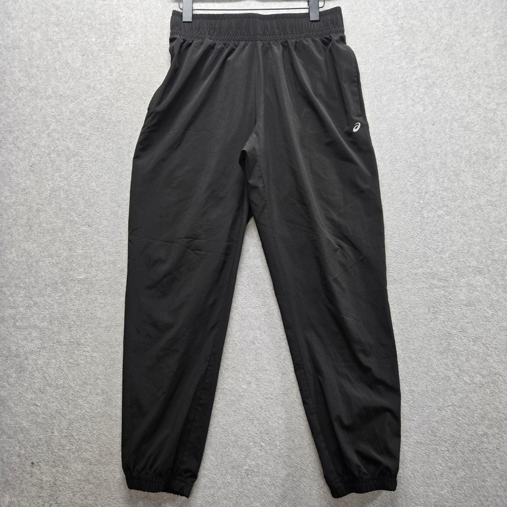 Asics Mens Black Athletic Jogger Pants Size Large Elastic Waist Activewear